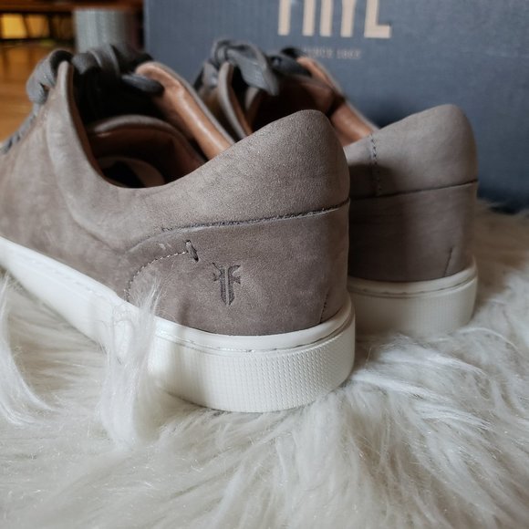 Frye *NEW* Ivy Low Lace Grey Leather Sneakers - Picture 5 of 9